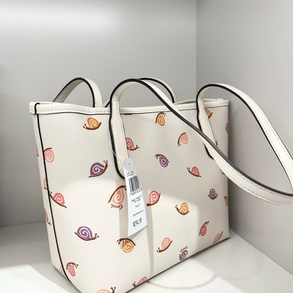 Coach Small City Tote With Snail Print - Picture 6 of 6